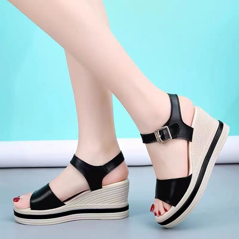 High-rise Sandals With Muffin Bottom